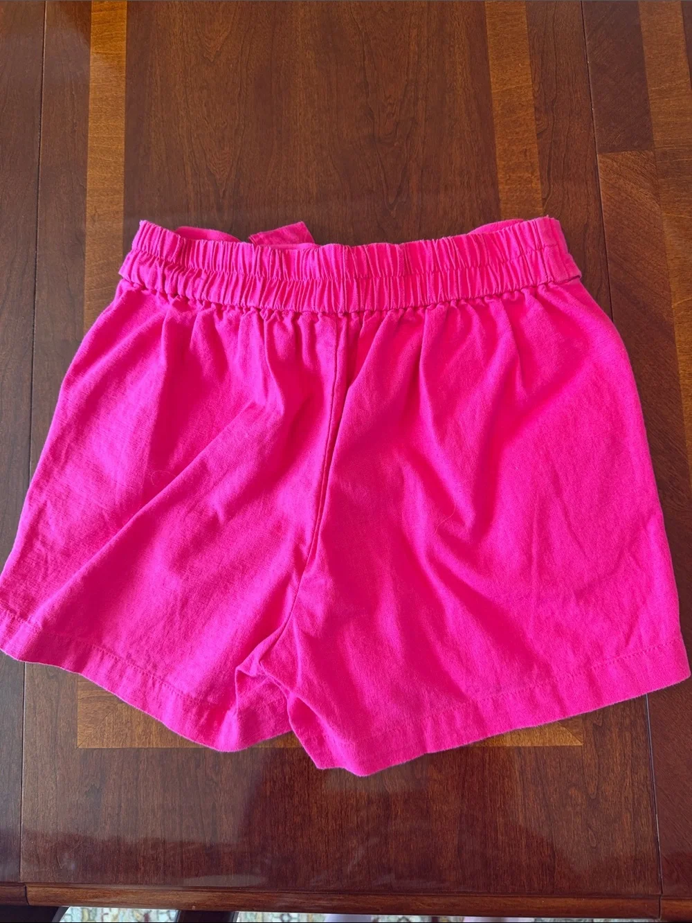 J. Crew Bright Hot Pink High-Waist Tie Belt Shorts